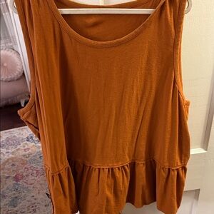 Torrid Women's Sleeveless Peplum Top - Rust